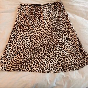 H&M Leopard Print A-Line Skirt - Brown and Black